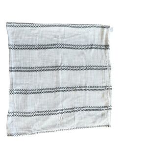 Nate Berkus For Baby Swaddle Blanket Gray White 100% Cotton Printed Nursery